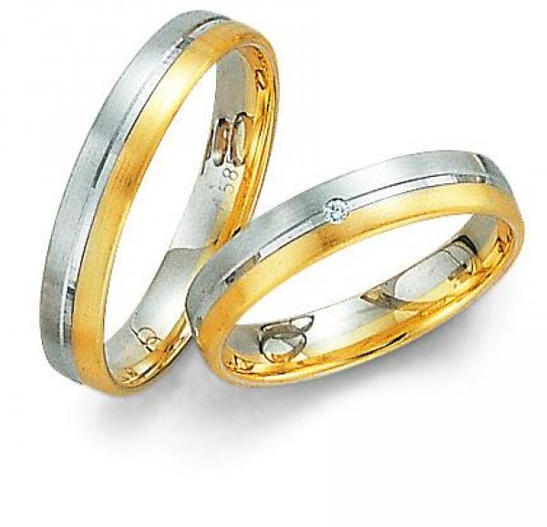 Trauringe Weiss-Gelbgold von Fischer 05 02514/040